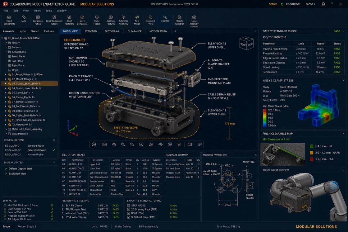 Collaborative Robot End-Effector Guard project visual