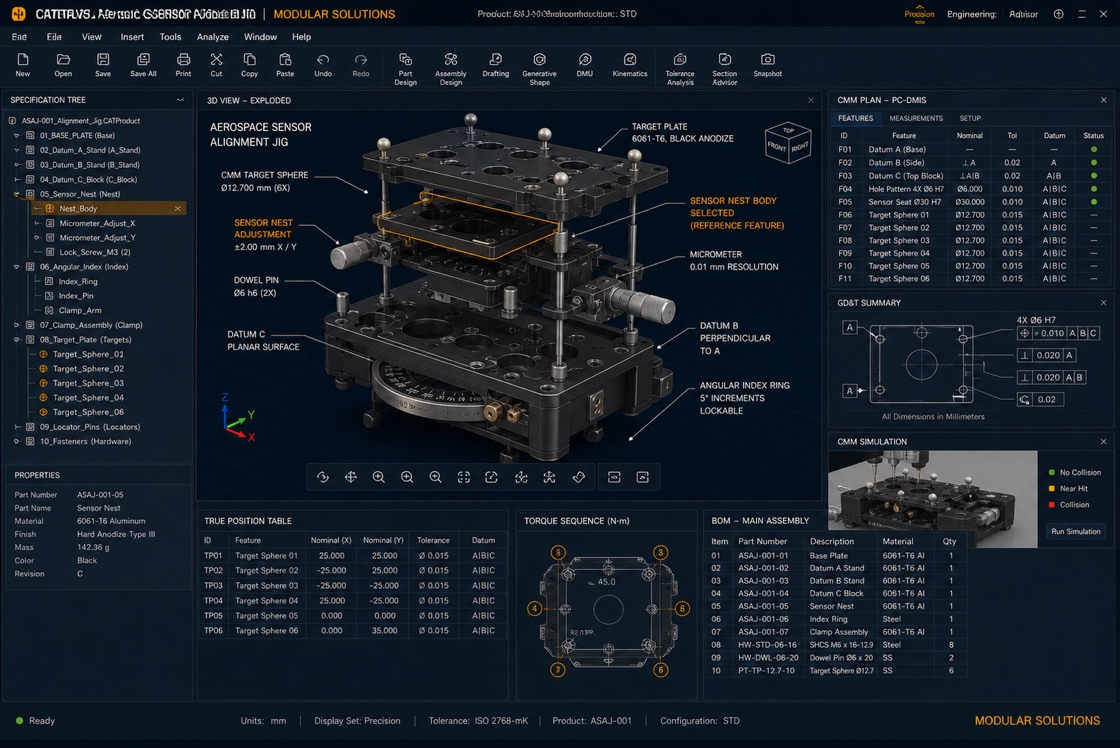 Aerospace Sensor Alignment Jig project visual