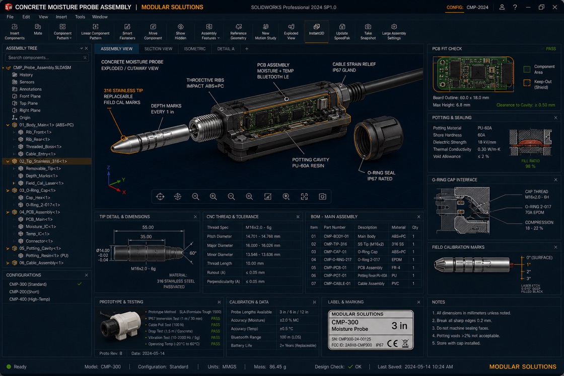 Concrete Moisture Probe Assembly project visual