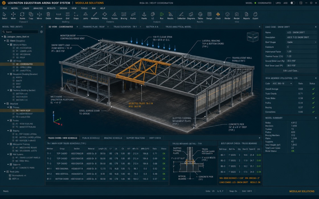 Lexington Equestrian Arena Roof System project visual