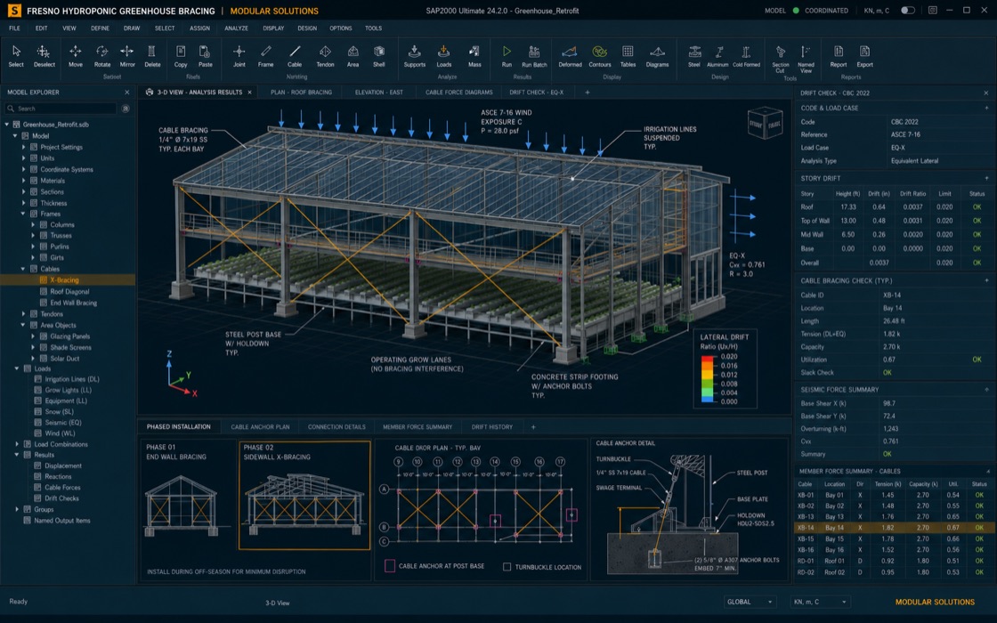 Fresno Hydroponic Greenhouse Bracing project visual