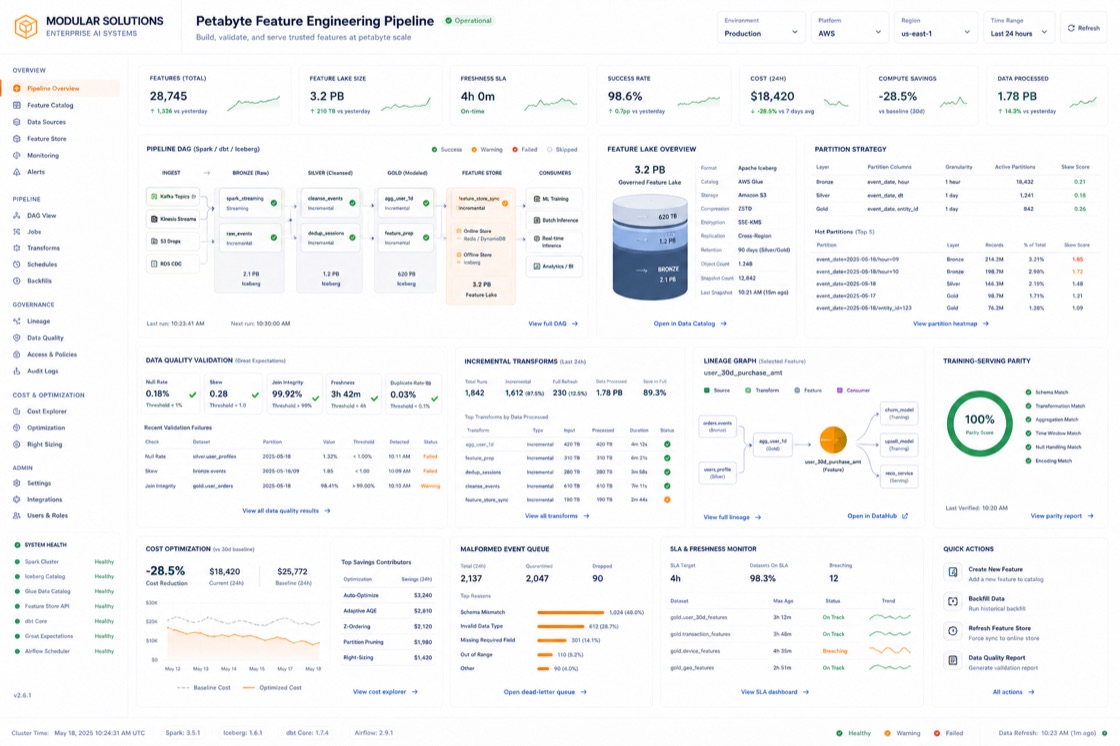 Petabyte Feature Engineering Pipeline project visual