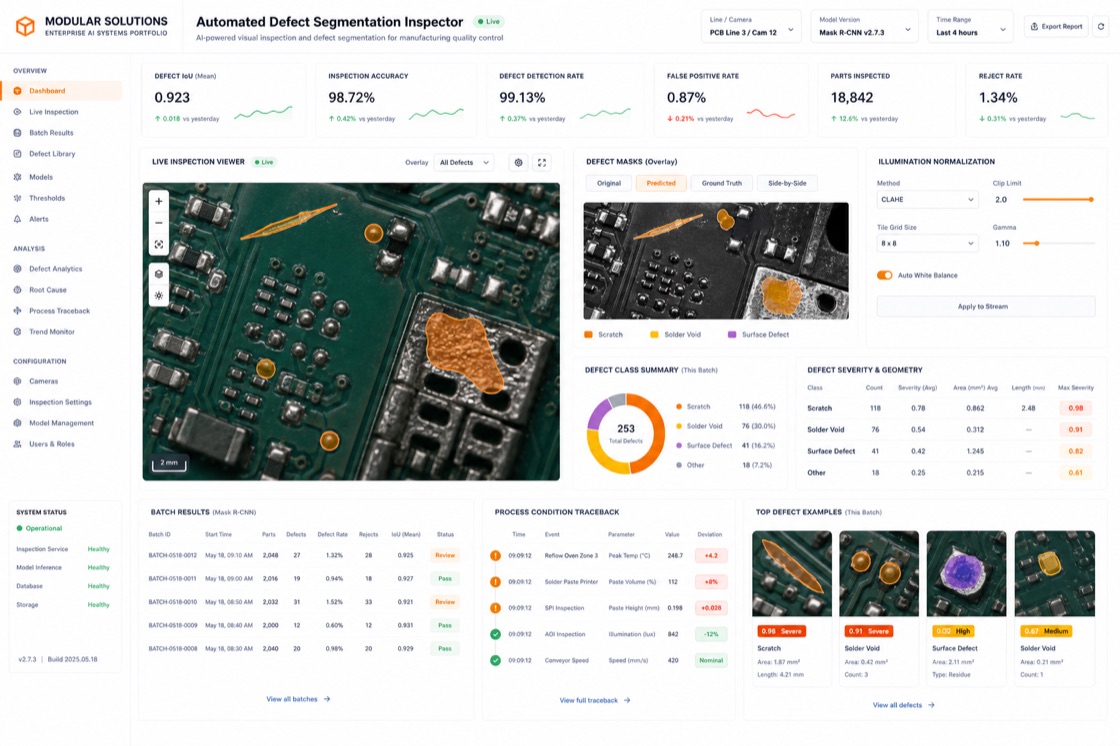 Automated Defect Segmentation Inspector project visual