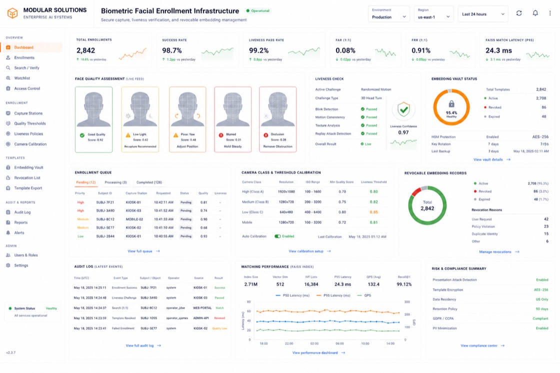 Biometric Facial Enrollment Infrastructure project visual