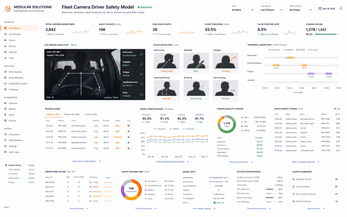 Fleet Camera Driver Safety Model project visual