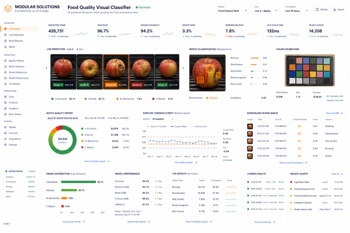 Food Quality Visual Classifier project visual