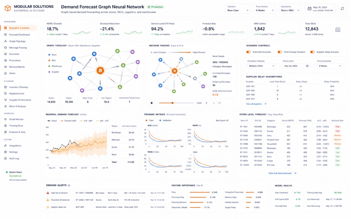 Demand Forecast Graph Neural Network project visual