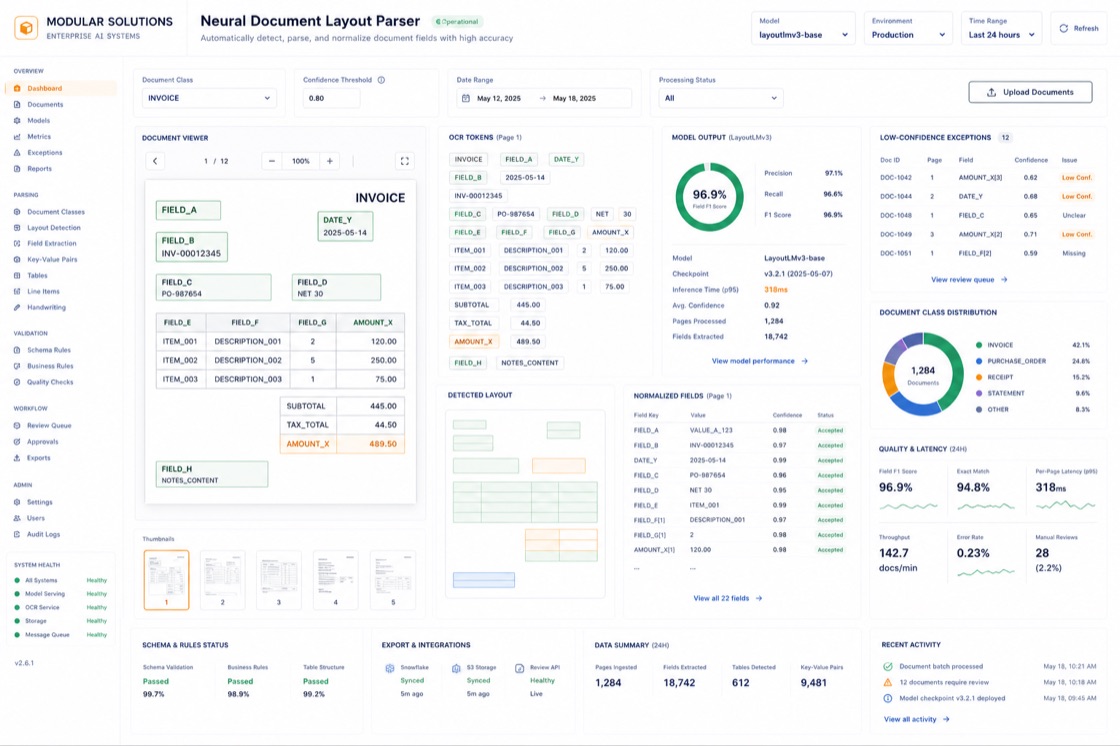 Neural Document Layout Parser project visual