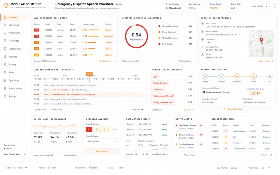 Emergency Dispatch Speech Prioritizer project visual